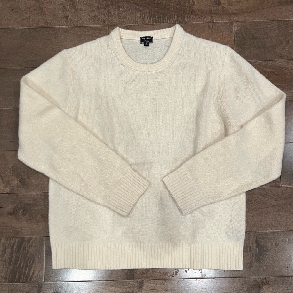 Todd Snyder Cambridge Crewmeck Sweater in Bisque -  XL